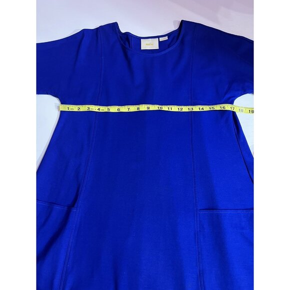 Anthropologie Maeve Women dress Size XS Blue Pockets Cotton/spandex Stretch - Picture 6 of 8